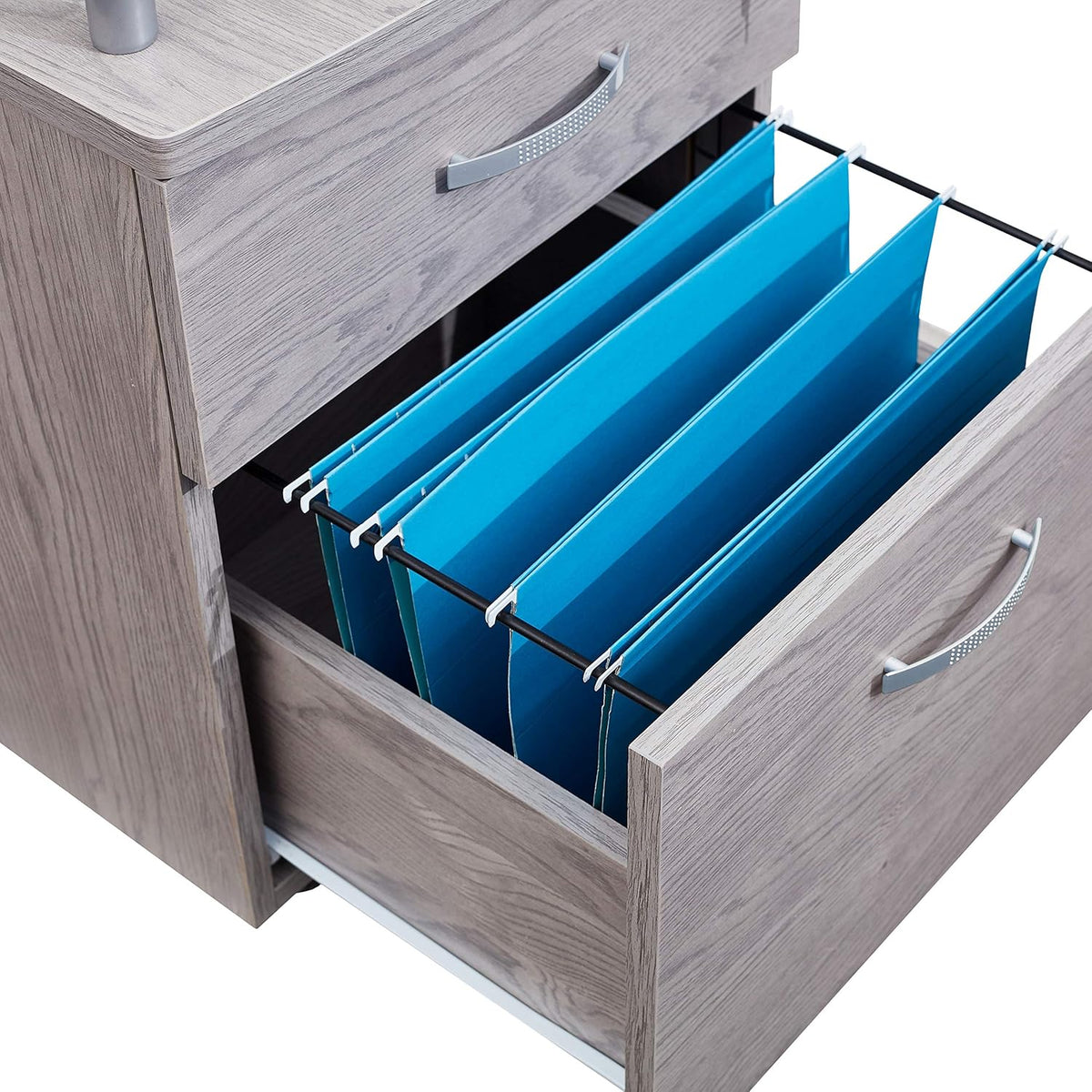 Gray Rolling File Cabinet A405