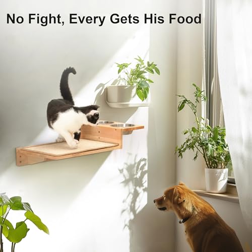 Cat Wall Shelves 3 In 1 Rubber Wood Y19699