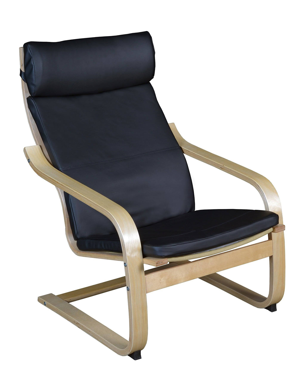 Natural Black Leather Reclining Chair C443