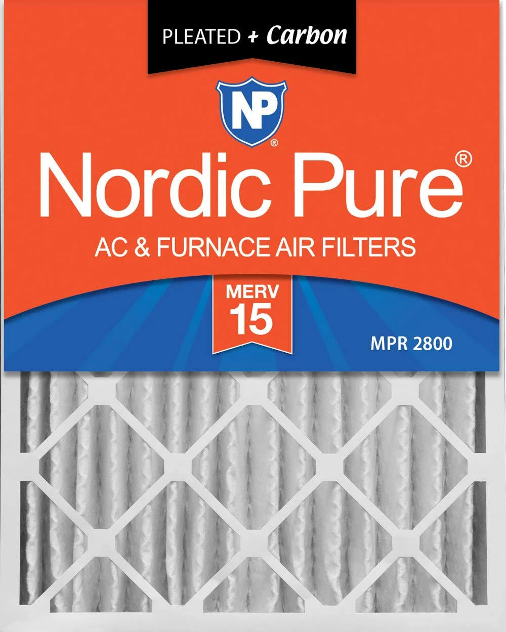 16x20x4 MERV 15 Pleated Carbon Air Filters 2 Pack K56647