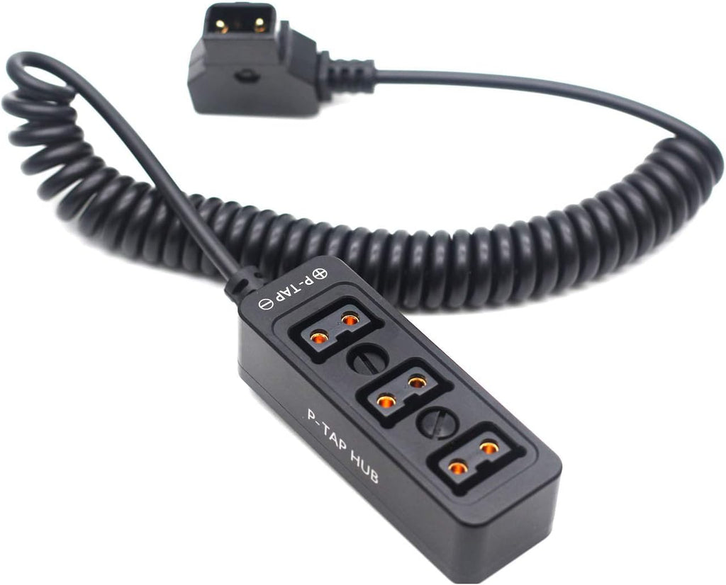 Black Spring Cable D-tap to 3 Ports Splitter B1556