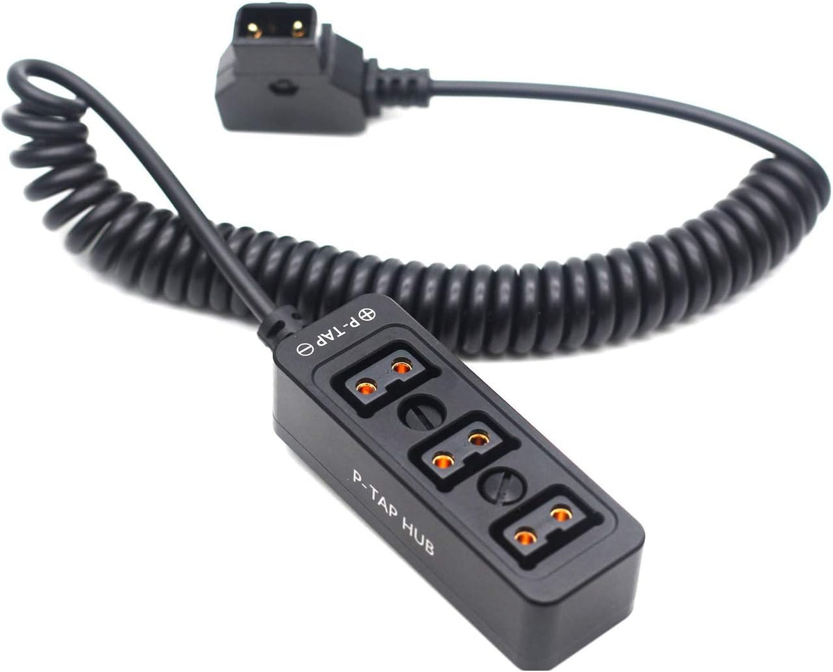 Black Spring Cable D-tap to 3 Ports Splitter B1556