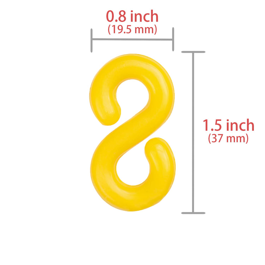 Yellow Plastic Safety Barrier Chain with Carabiner D Rings, S-Hooks, and Zip Ties C3679