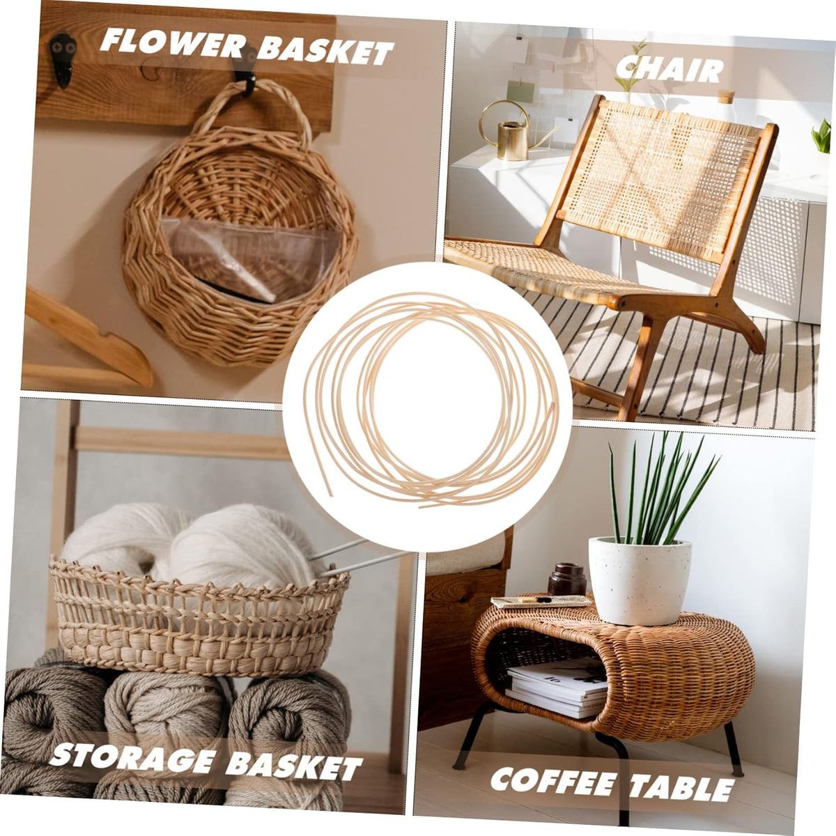 1 Roll Rattan Weave Material Furniture Repair Kit Basket Making Cane Webbing Natural Cane U32875