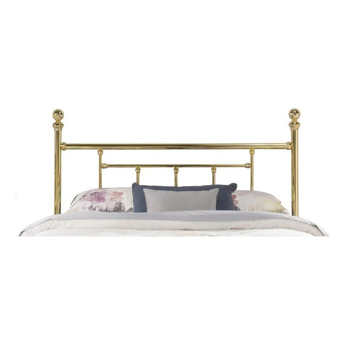 Metal Full Poster Spindle Headboard in Brass L446