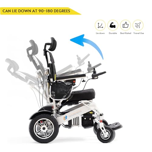 Lightweight Foldable Electric Wheelchair with Blue Seat R40015