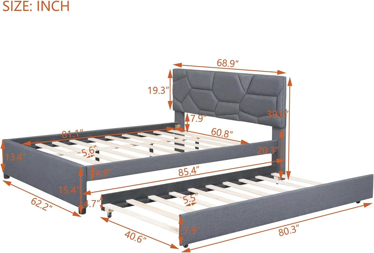 Grey Upholstered Bed M218096