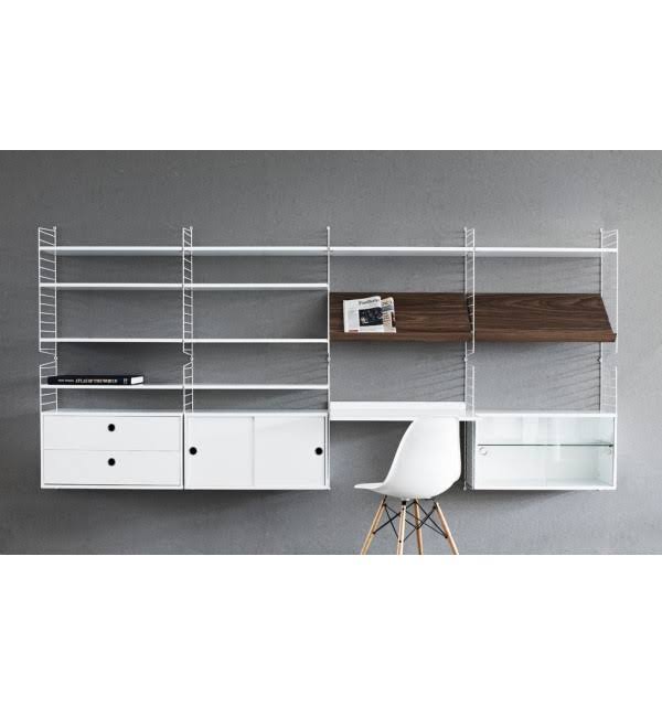 White String Display Cabinet with Sliding Glass Doors K90404