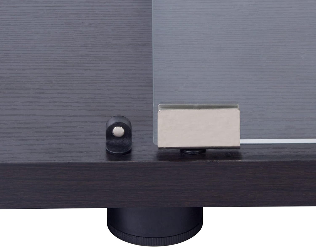 Black Two Door Glass Display Cabinet with 4 Shelves F31819