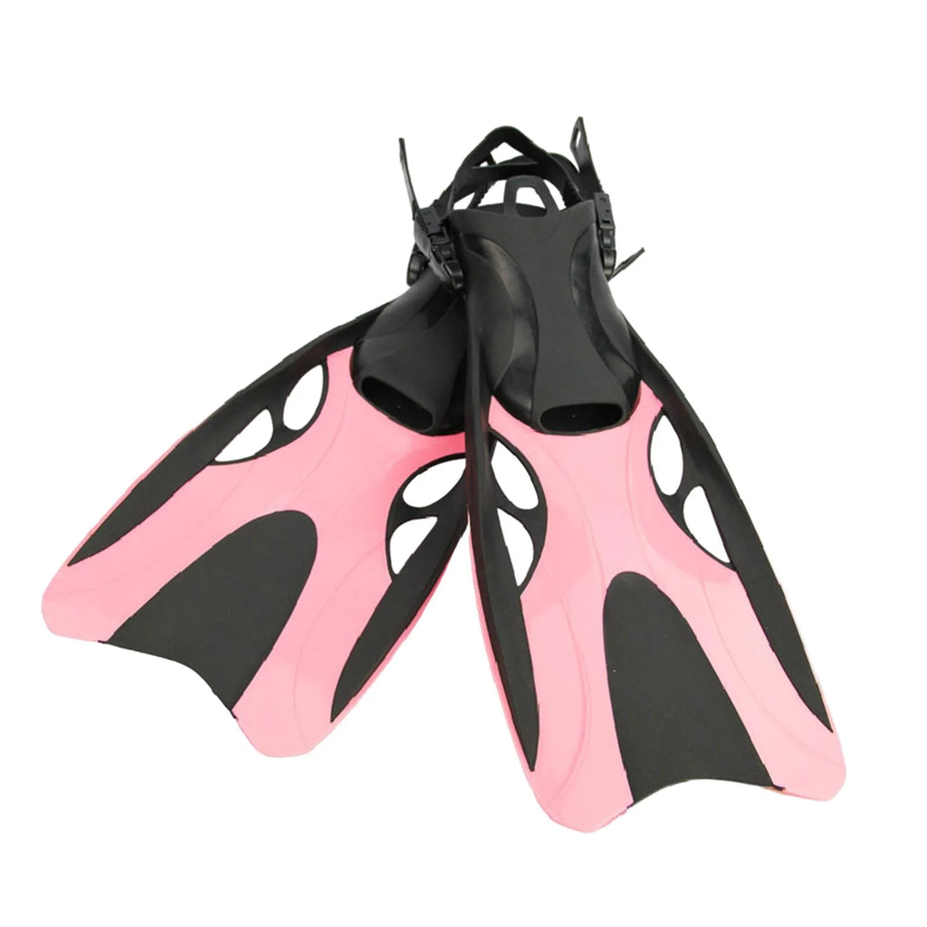 Pink Silicone Open Heel Snorkel Fins Q319080