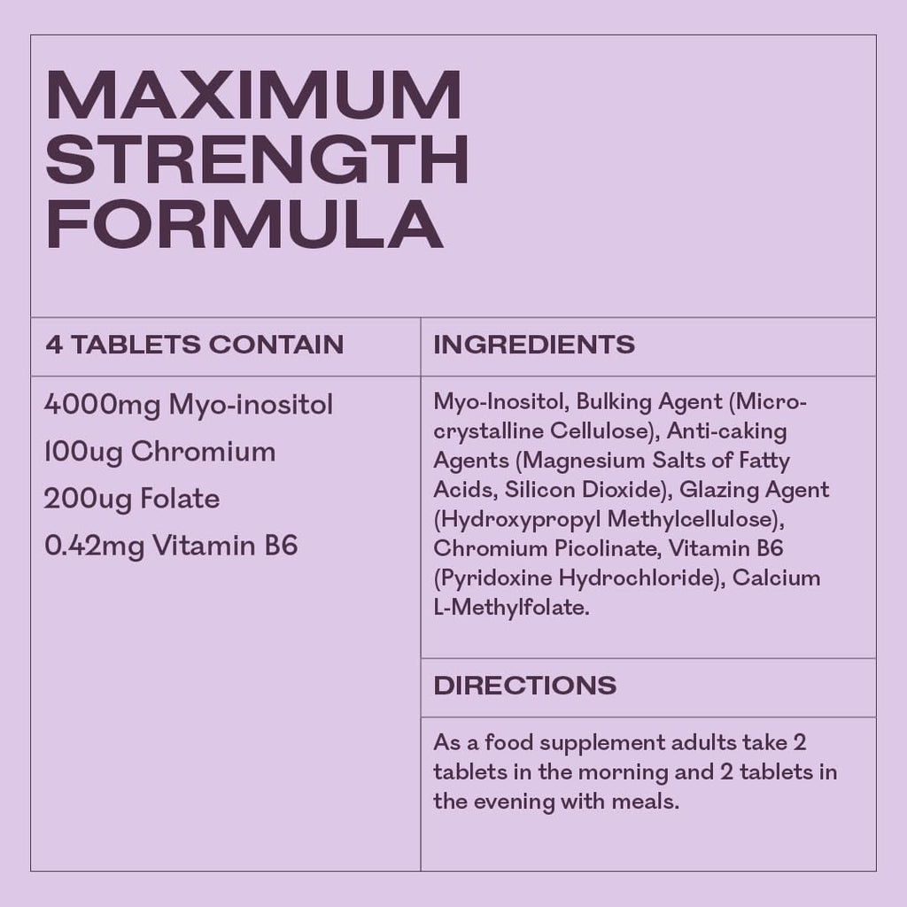 120 Vegan Tablets Myo Inositol Supplement G375432