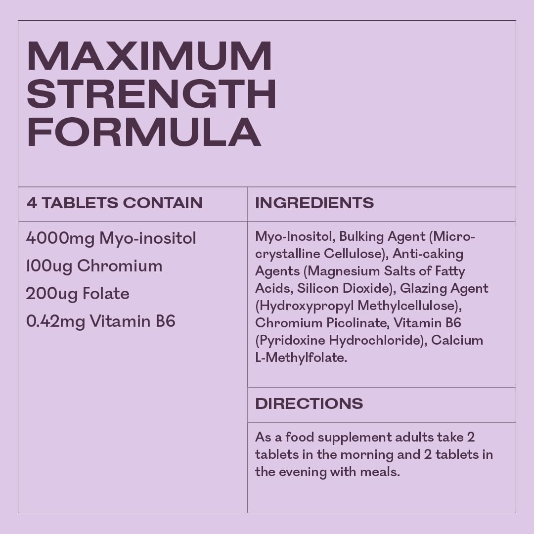 120 Vegan Tablets Myo Inositol Supplement G375432