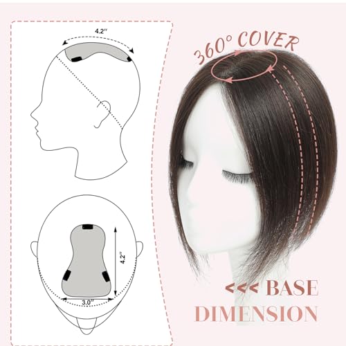 12 Inch Swiss Base Human Hair Toppers Clip in Toppers A273