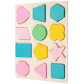 Wooden Puzzles Geometric Shapes Color Learning Toys A3856