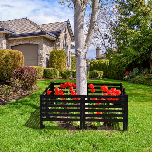 Black Plastic Fence Panels 12 Pack J7164