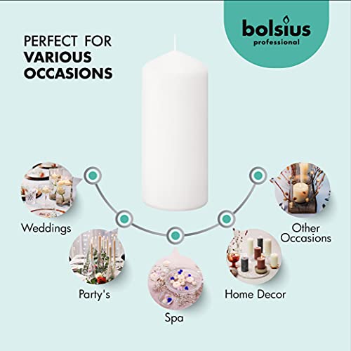 Set of 20 White Unscented Pillar Candles O298644