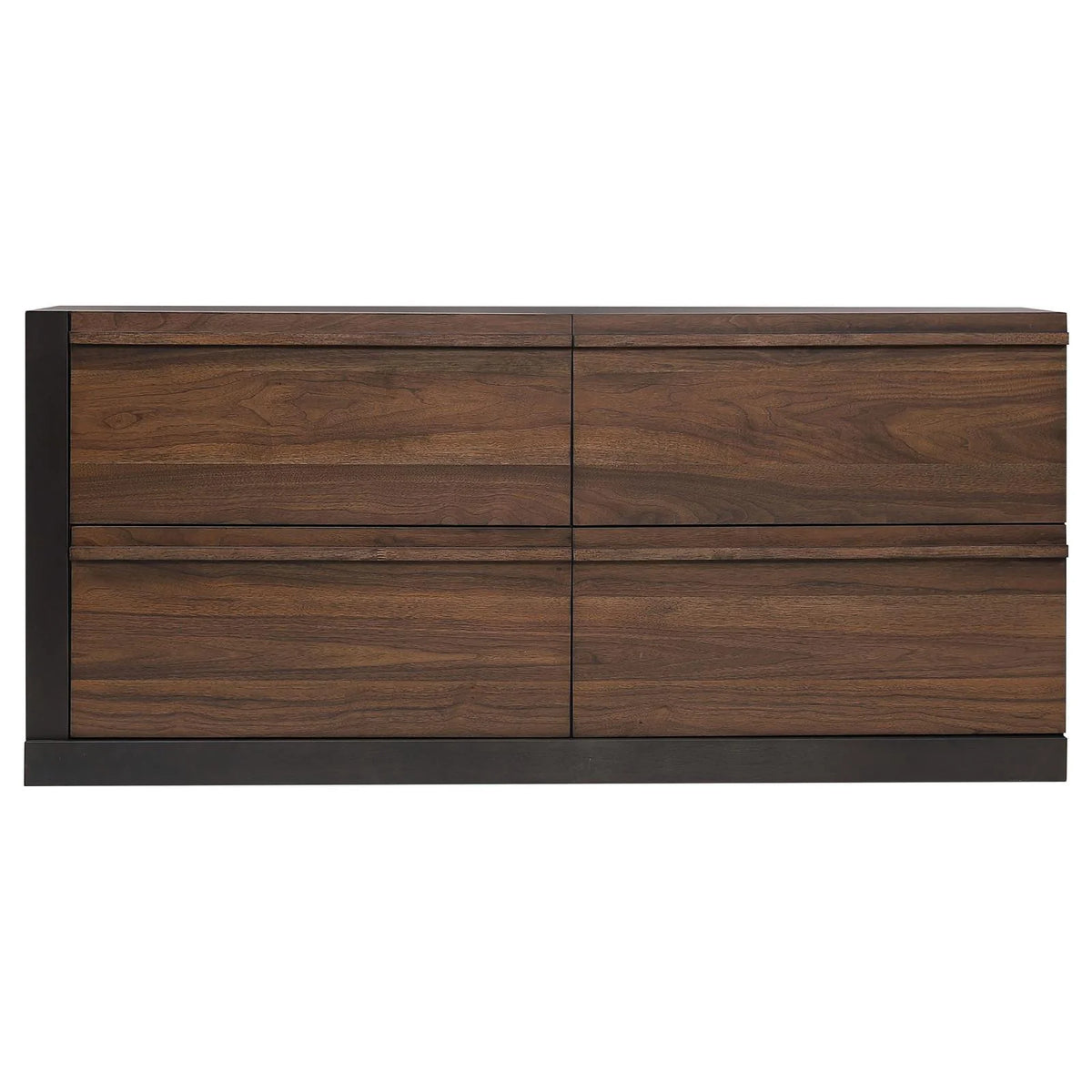 Black and Walnut 4-drawer Dresser X727