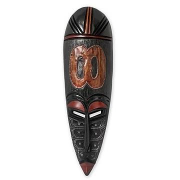 African Wood Mask Wall Decor E7692