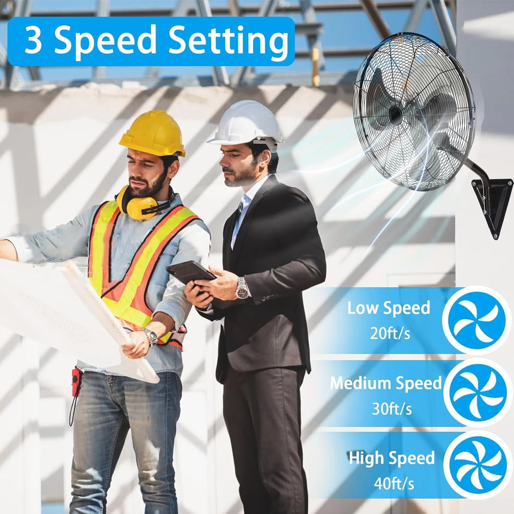 20 Inch 3-Speed High Velocity Wall Mount Fan S156