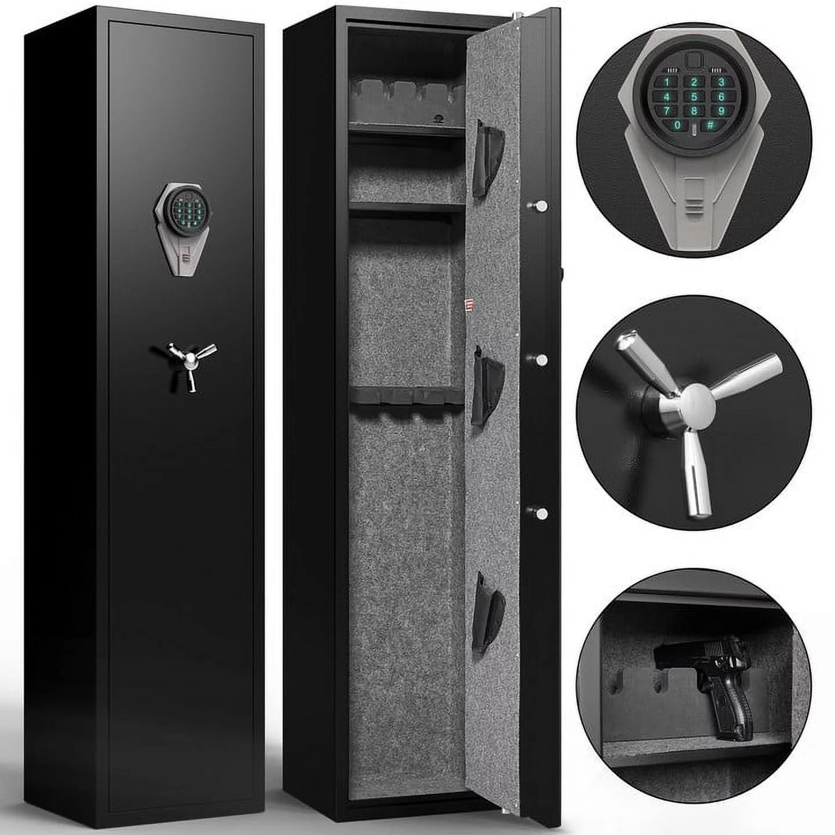 Digital Gun Safe with Alarm System and LED Light V593