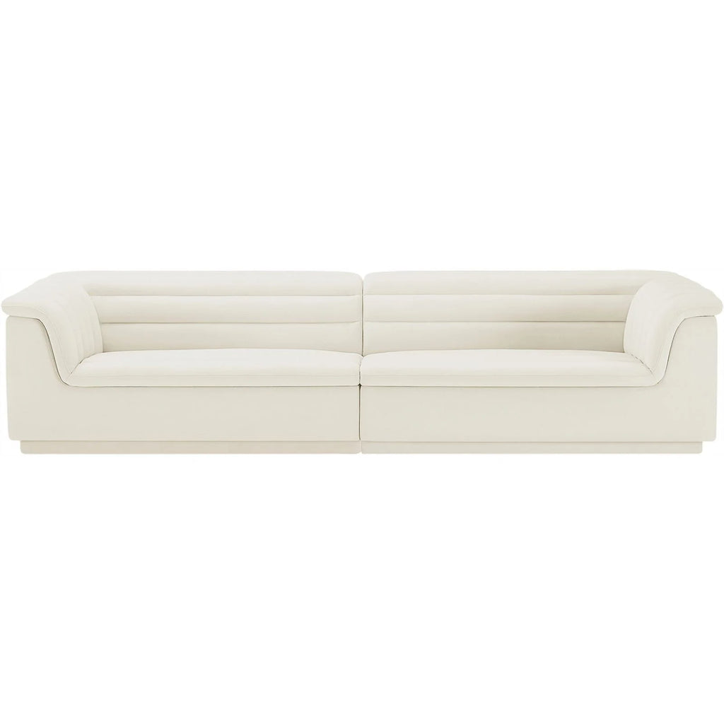 Cream Velvet Modular Sofa V1416