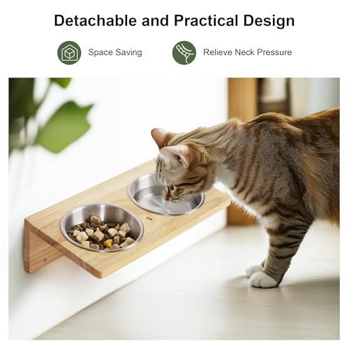 Cat Wall Shelves 3 In 1 Rubber Wood Y19699