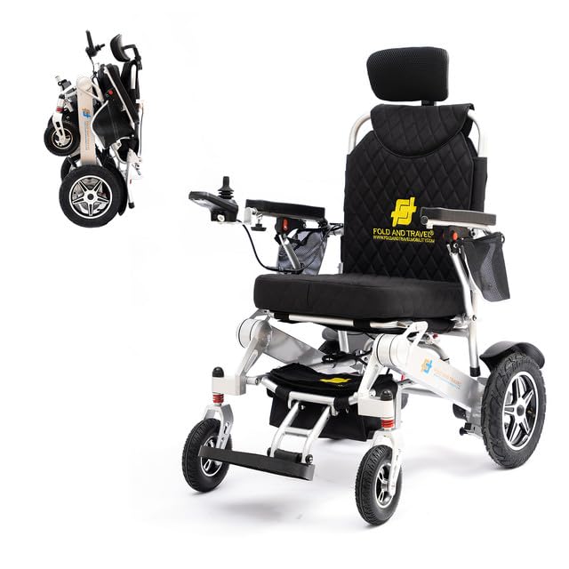 Lightweight Foldable Electric Wheelchair with Blue Seat R40015