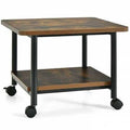 Brown Under Desk Printer Stand with 360 Swivel Casters I310