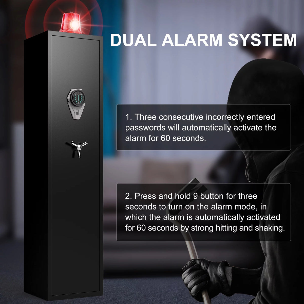 Digital Gun Safe with Alarm System and LED Light V593