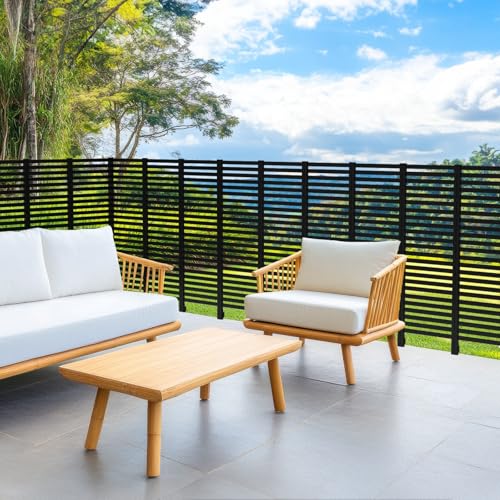 Black Plastic Fence Panels 12 Pack J7164