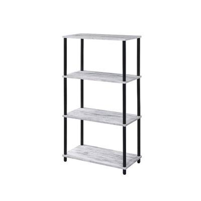 Antique White/Black Metal Bookcase F7423