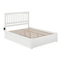 Queen Solid Wood Bed with Twin XL Trundle in White A346038