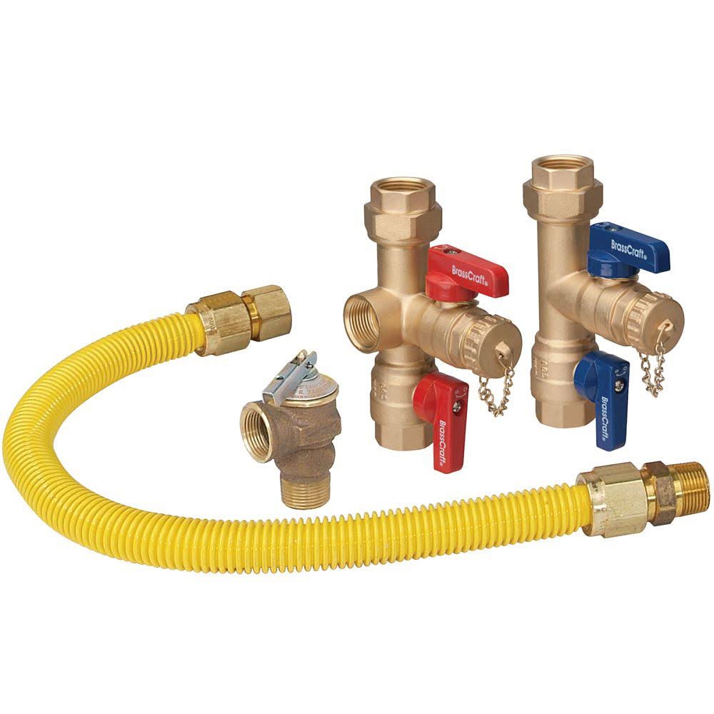 Tankless Water Heater Kit with Service Valves and Gas Connector J561981