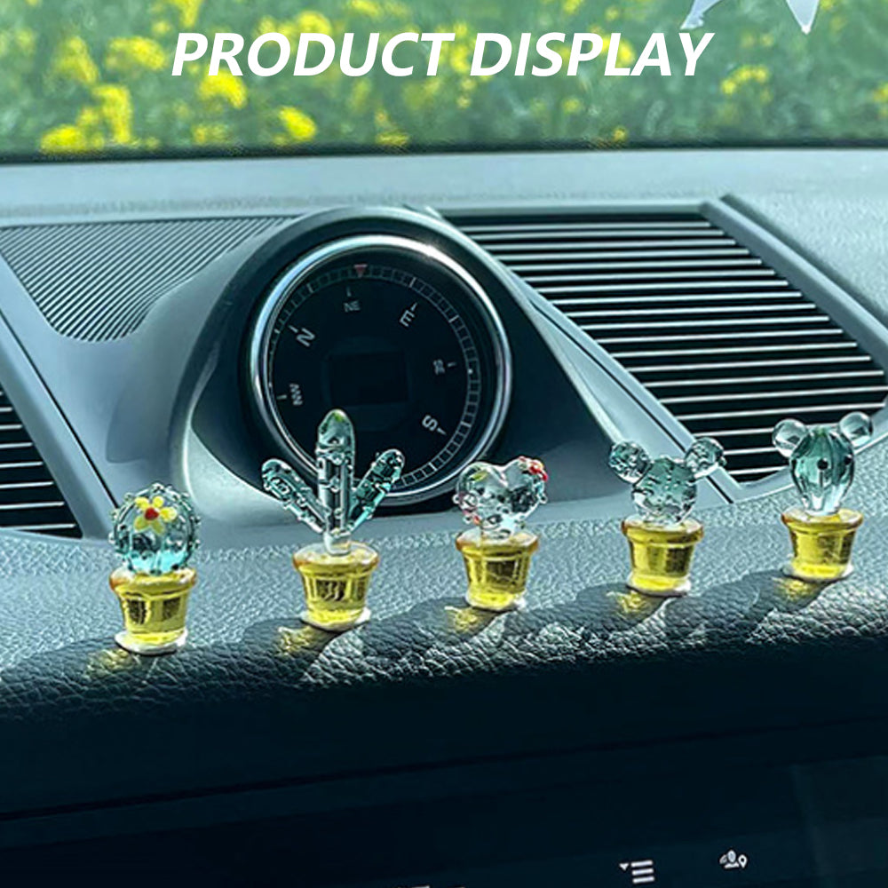 Handmade Blown Glass Cactus Figurines Desk Decorations M164206