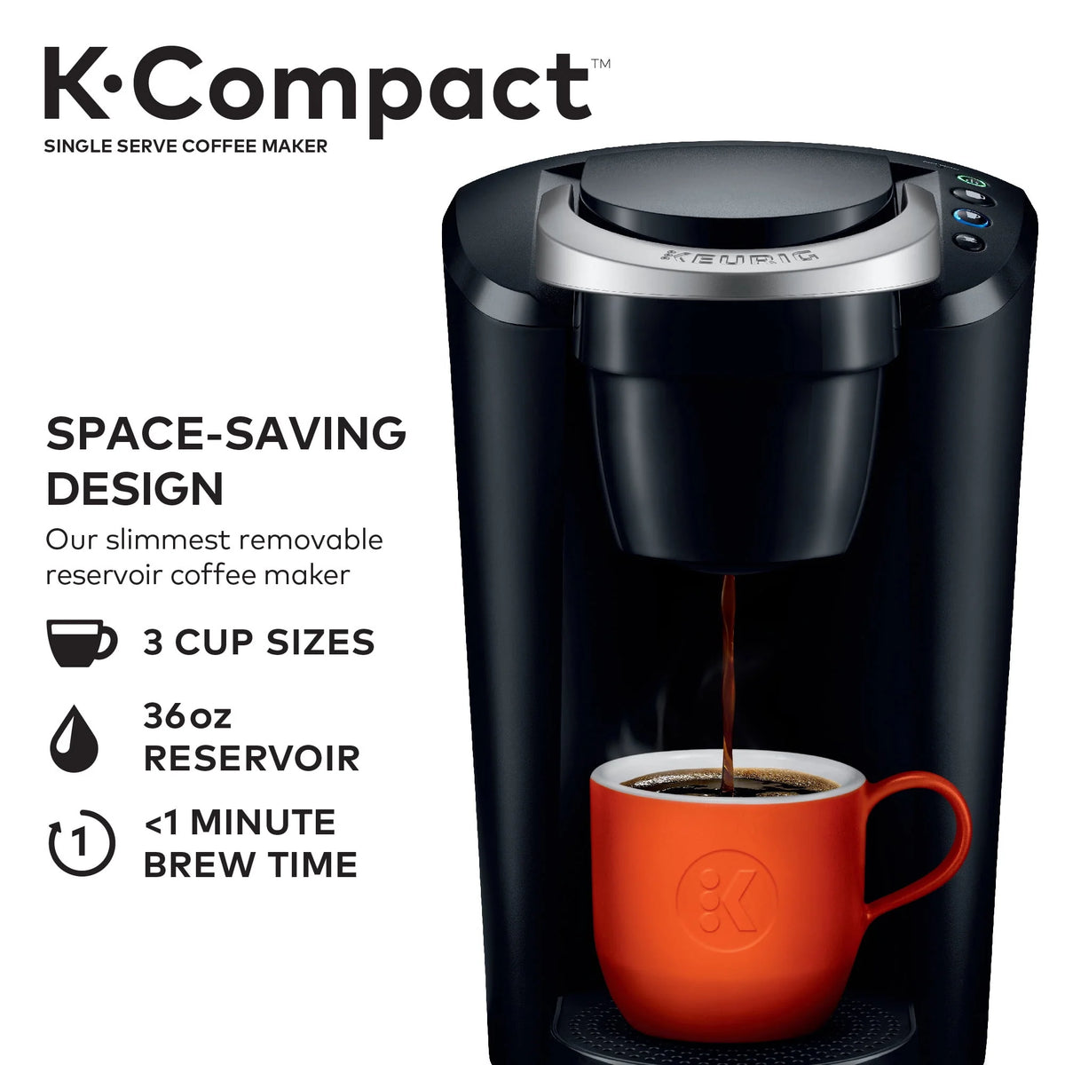 Black Single-Serve K-Cup Pod Coffee Maker J749