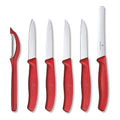 Red Set of 6 Swiss Classic Knife Set H3628