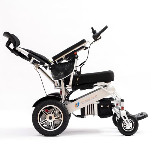 Lightweight Foldable Electric Wheelchair with Blue Seat R40015