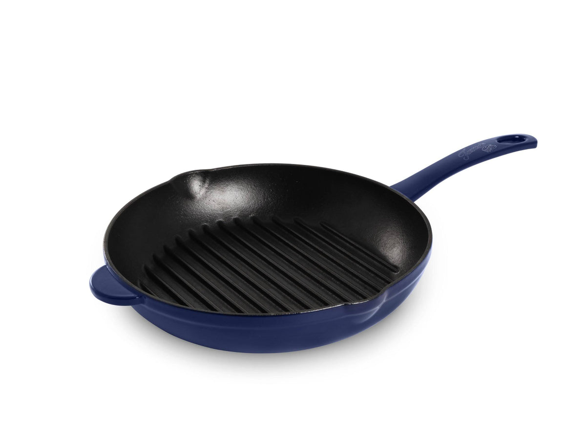 Cobalt Cast Iron Round Grill Pan D73927