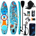 Inflatable Paddle Board with Non-Slip mat, safety Leash, Waterproof Phone Bag, Double Action Pump, Adjustable Aluminum Paddle J6071
