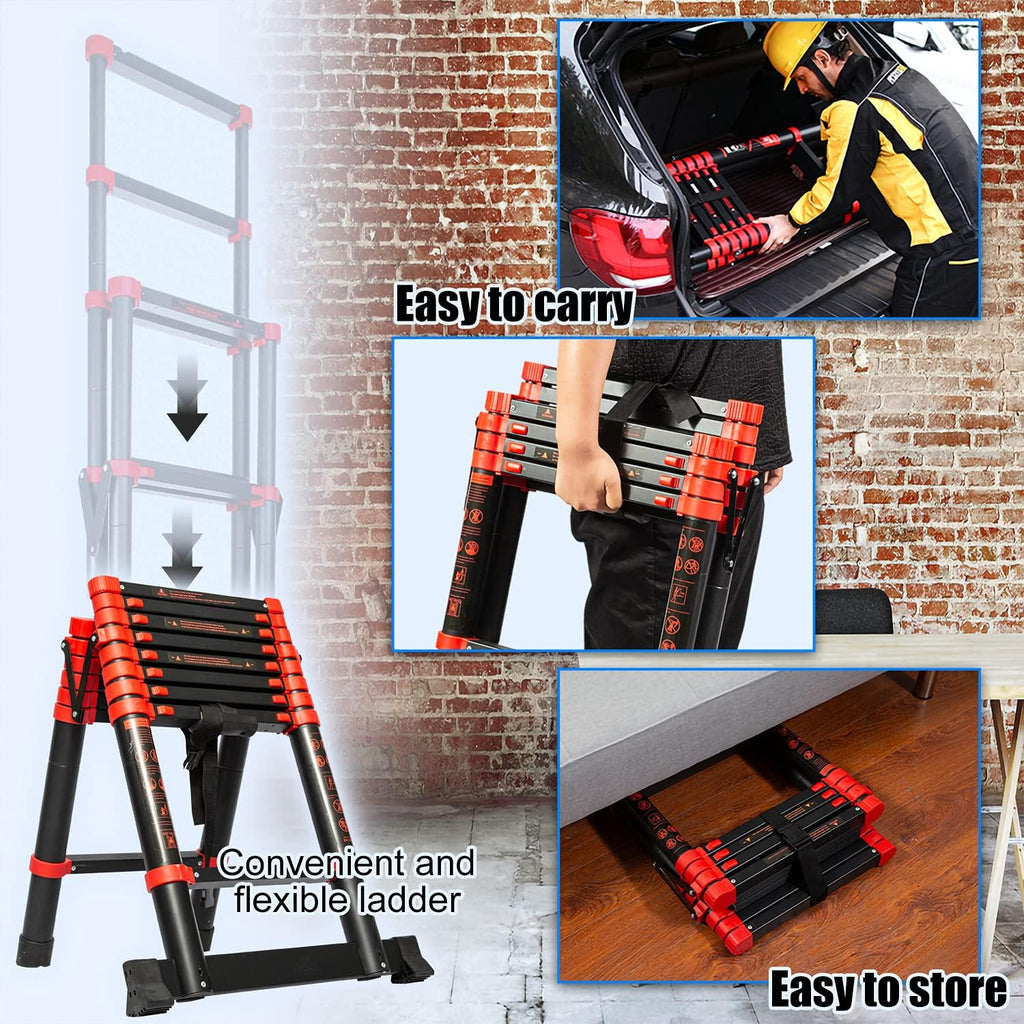 Telescopic Ladder 7+9 Aluminum A-Frame Extension Ladder, 330 Pound Capacity W42265