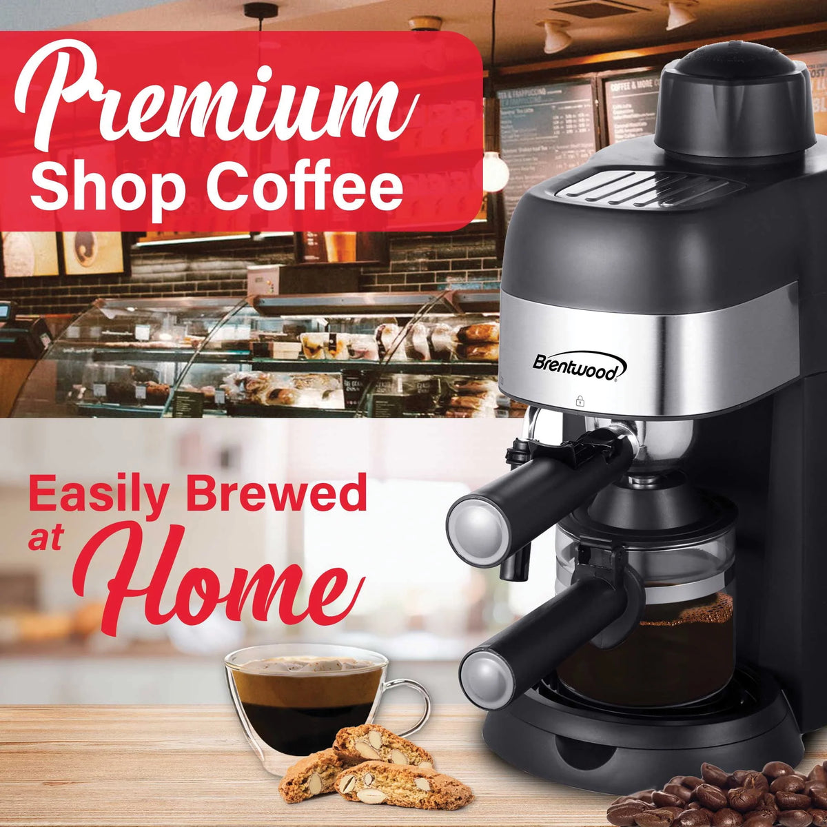 4-Cup Stainless Steel Espresso and Cappuccino Maker C25361