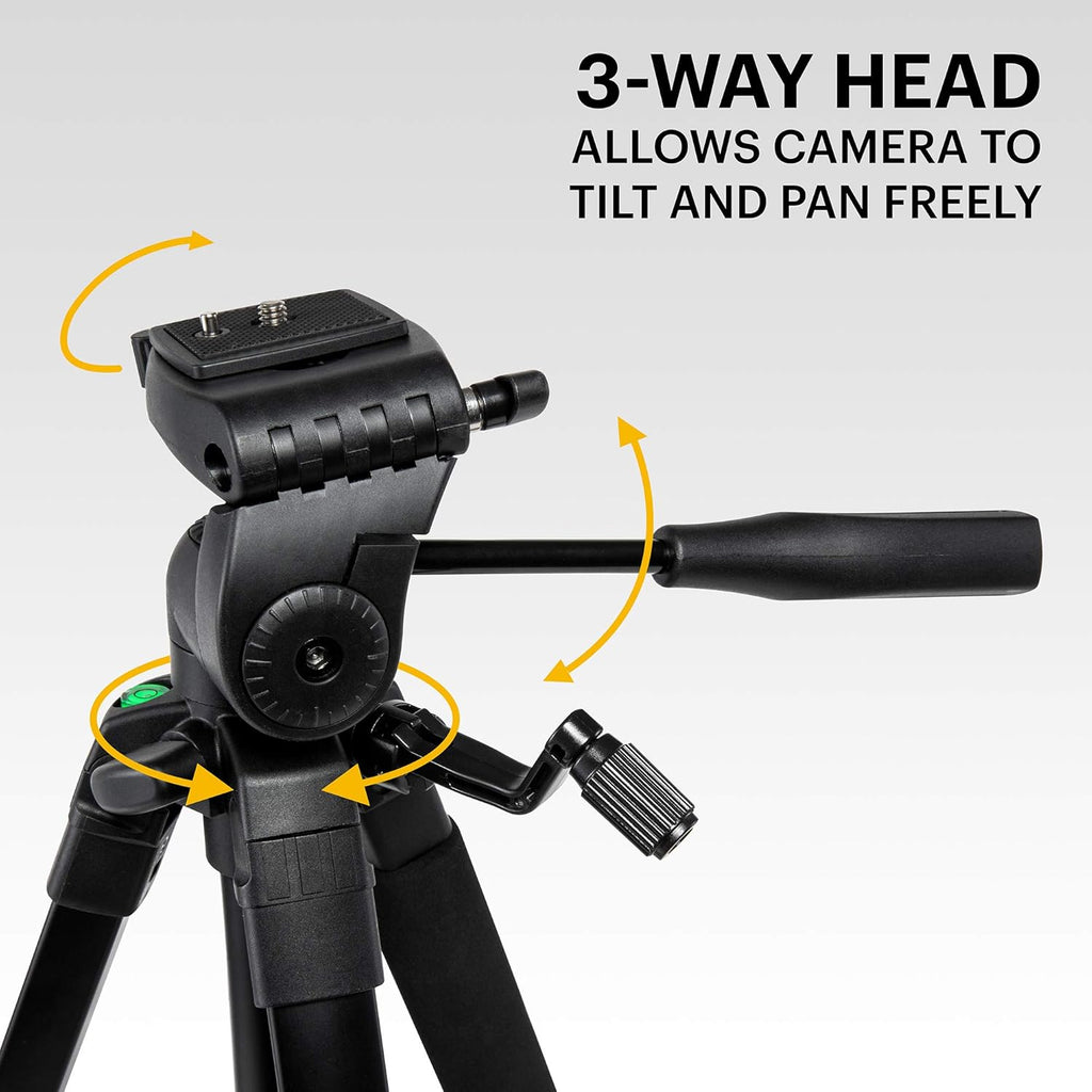 62" Compact 3-Section Flip-Lock Aluminum Tripod with Remote, Carry Case Y264