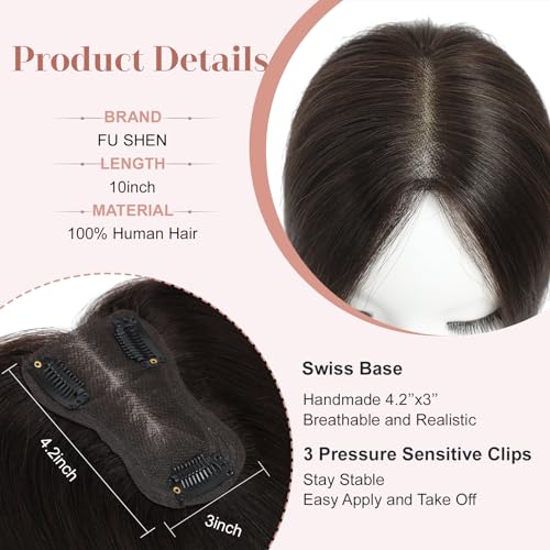 12 Inch Swiss Base Human Hair Toppers Clip in Toppers A273