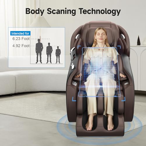 Brown Full Body Zero Gravity SL-Track Shiatsu Massage Recliner Chair D575277