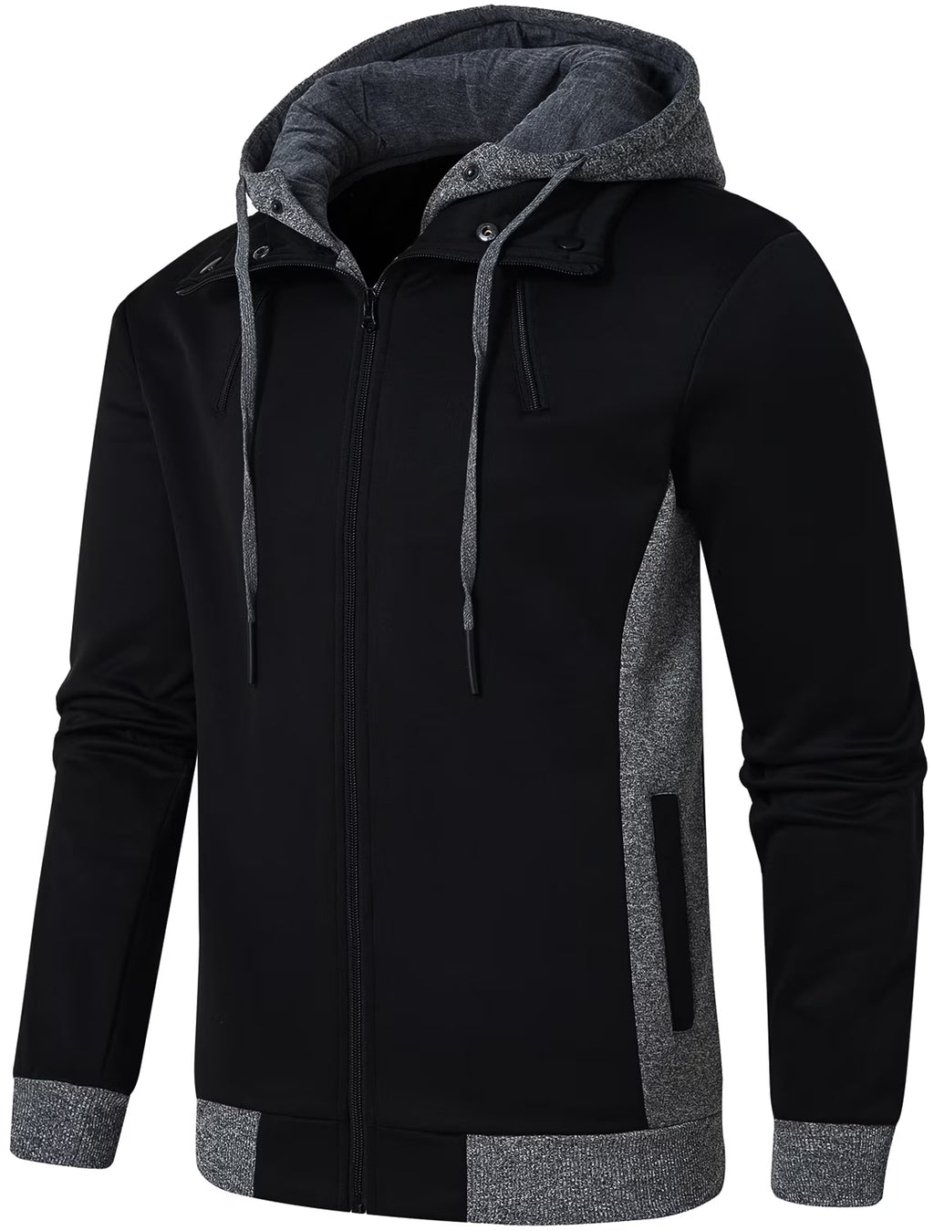 Black Fleece Zipper Hoodie V865023