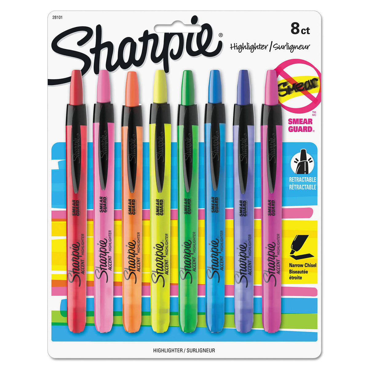 Assorted Colors Chisel Tip Highlighters - 8/Set P450