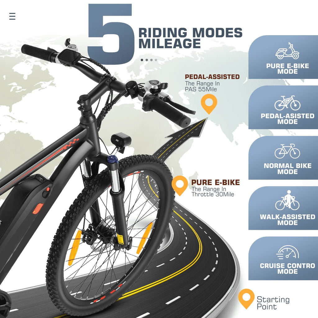 Electric Bike 26 500W 48V 10.4Ah 19.8MPH E9436