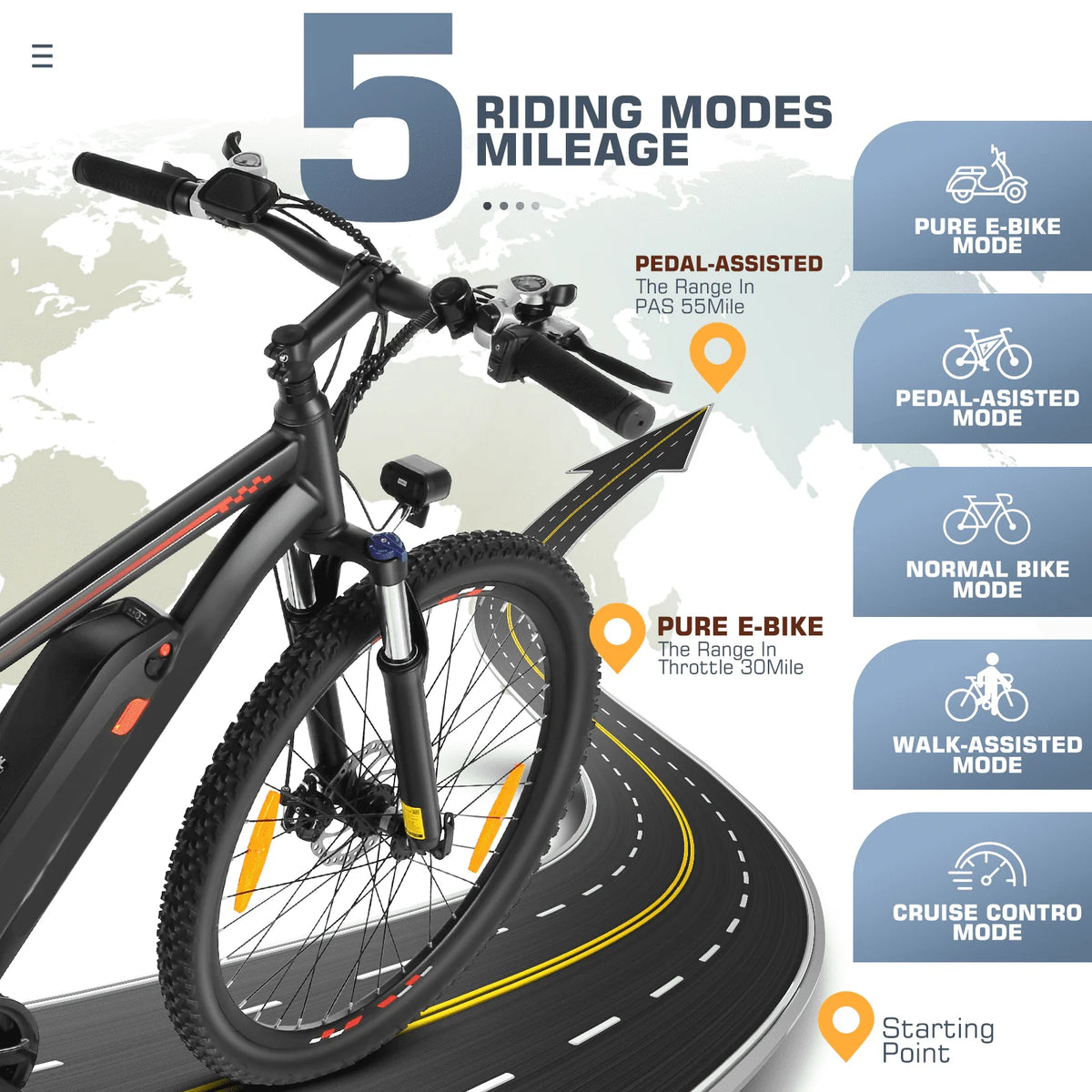Electric Bike 26 500W 48V 10.4Ah 19.8MPH E9436
