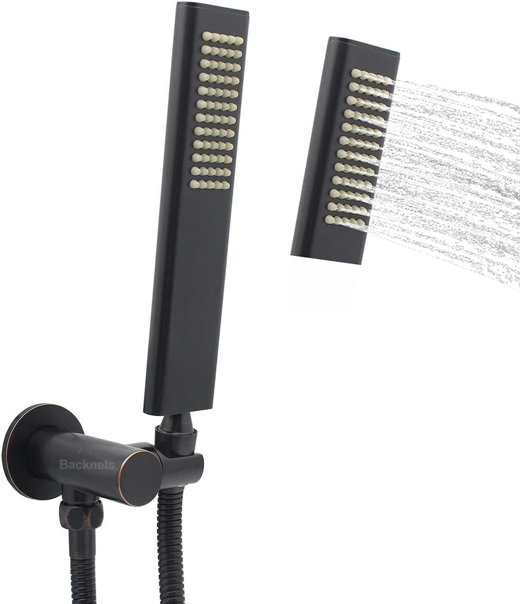 Matte Black Solid Brass Hand Held Shower Wand and Hose Set, Pack of 2 O48382