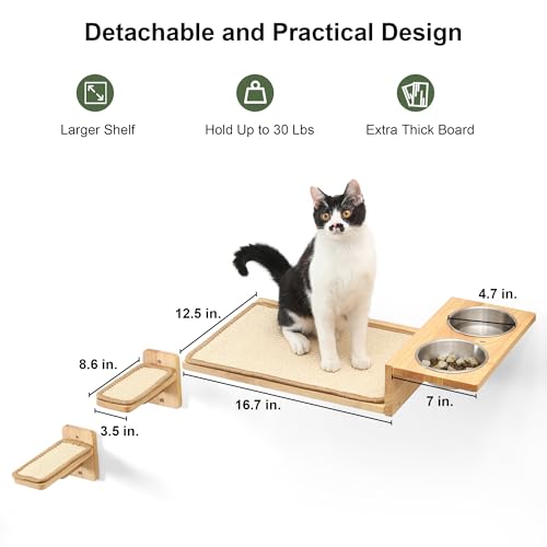 Cat Wall Shelves 3 In 1 Rubber Wood Y19699